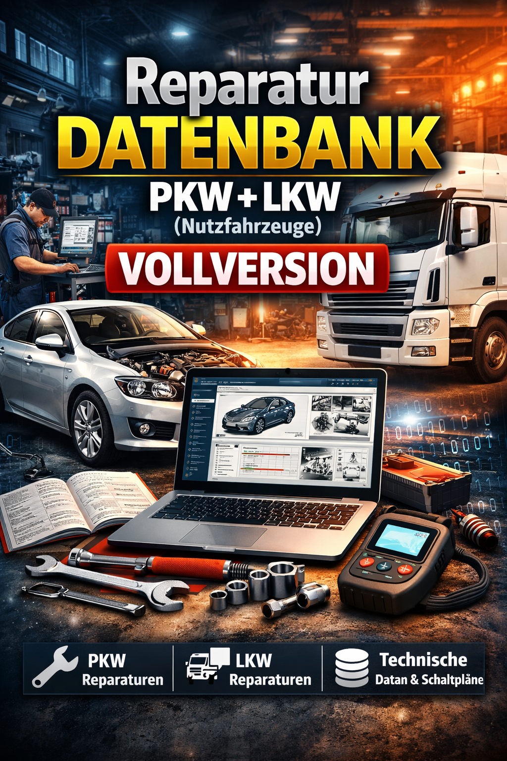 Reparaturdatenbank PKW & LKW – Vollversion mit Schaltplänen, Reparaturanleitungen & Technischen Daten